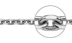 geschliffene Platinankerkette 3,5mm
